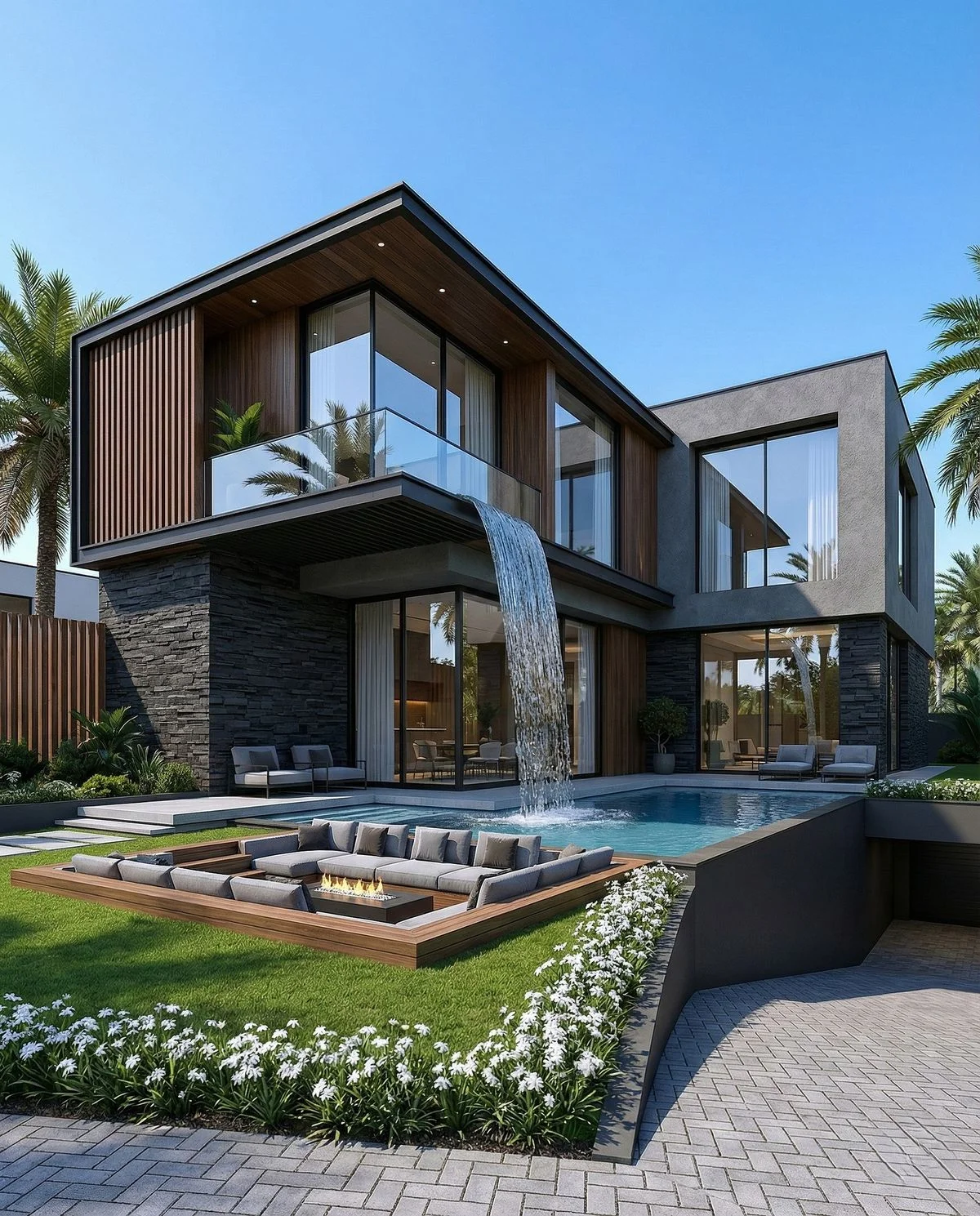 Elegant architectural detail of a modern home